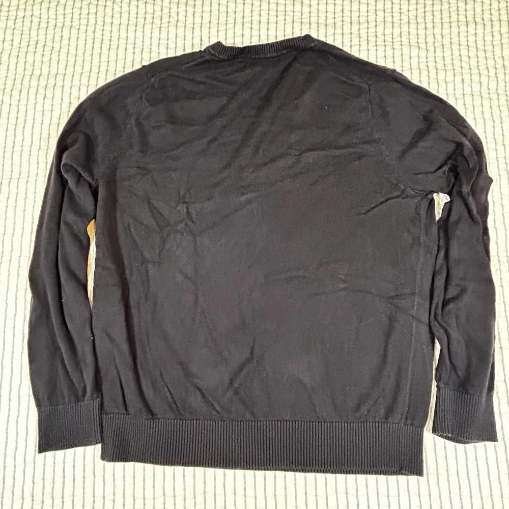Lands End Mens Sweater M Black 60% Cotton 40% Modal